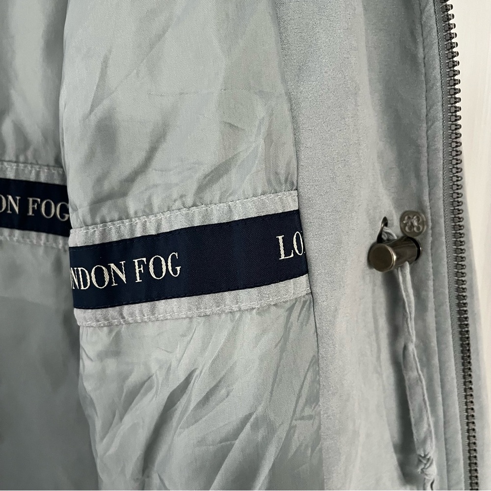 London Fog Jacket S Light Blue Coat Removable Hood Pockets Zip up soft - Picture 7 of 9